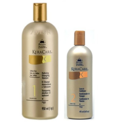 Avlon Keracare Leave in Conditioner 16oz + Keracare Hydrating Detangling Shampoo 32oz