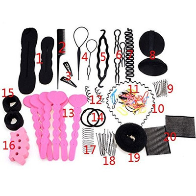 Auntwhale Magic Hair Styling Hair Design Styling Maker Set For Daily Accessory Hairpin Rubber Accessories Bun Donut