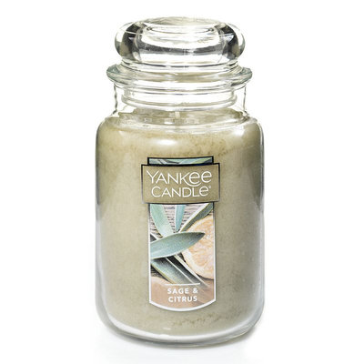Yankee Candle Sage & Citrus 22-oz. Candle Jar, Med Green