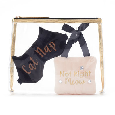 Cat Nap Sleep Mask Gift Set, Drk Yellow