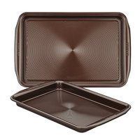 Circulon Bakeware 2-Piece Cookie Pan Set, Chocolate Brown