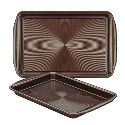 Circulon Bakeware 2-Piece Cookie Pan Set, Chocolate Brown