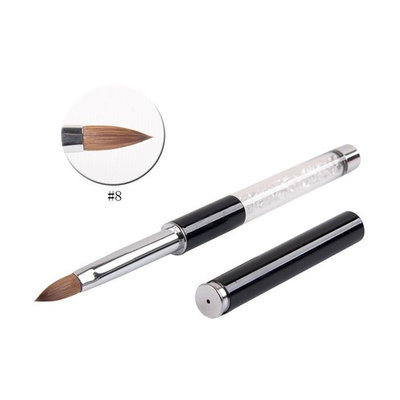 BQAN 1Pc Acrylic Nail Art Brush Kolinsky Sable Hair Nail Tools 8#