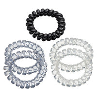 Phone Cord Hair Tie Set, Women's, Grey