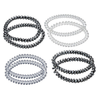 Phone Cord Hair Tie Set, Women's, Black