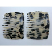 Charles J. Wahba Small French Side Comb Pairs - Beige Spotted by Charles J. Wahba