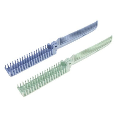 MagiDeal 2 Pieces Dual Ended Folding Hair Brush Compact Travel Comb Fine&Coarse Teeth