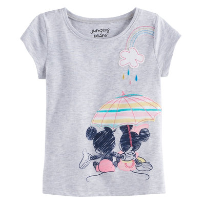 Disney/jumping Beans Disney's Mickey Mouse & Minnie Mouse Toddler Girl Umbrella Graphic Tee by Jumping Beans®, Size: 5T, Light Grey