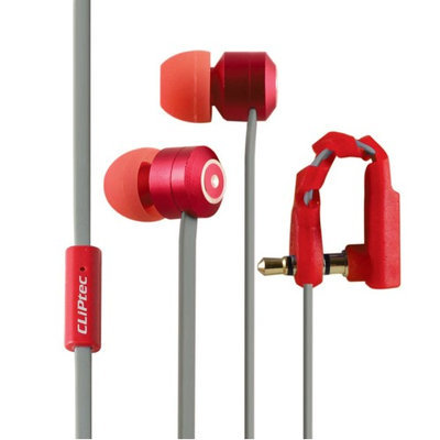 Cliptec Red Curve Music Stereo 3.5mm Wired In-Ear Headphones Noise Isolation In-line Control w/Mic