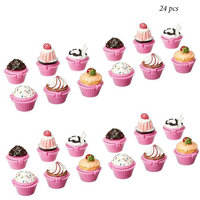 Ifavor123 Cupcake Novelty Lip Gloss Lip Balm Set – Assorted Designs for Girls Birthday Party Favors Goodie Bags Prize Giveaway Makeup Fun (24)
