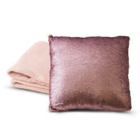 Posh Home Shimmer Throw & Sequin Pillow Set, Pink