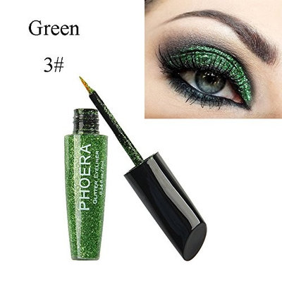 Snowfoller 10 Color Makeup Metallic Shiny Eyes Eyeshadow Waterproof Glitter Liquid Eyeliner Wateroroof Lasting