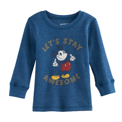 Disney/jumping Beans Disney's Mickey Mouse Baby Boy Winking Thermal Tee by Jumping Beans®, Size: 12 Months, Grey Other