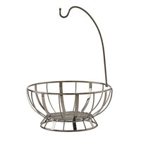 Gourmet Basics Stripe Gunmetal Fruit Basket With Banana Hanger