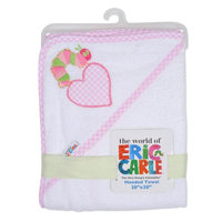 The World Of Eric Carle Pink Heart & Caterpillar Eric Carle Hooded Towel
