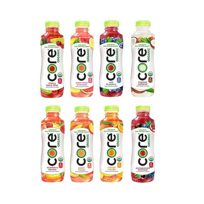 Core Organic Fruit Infused Beverage 8 Flavor Variety Pack, 18 Fl Oz, 24 Pack