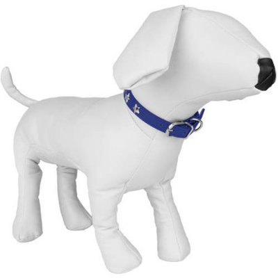 Cue Cue Pet Faux Leather Dog Collar w/ Embellished Star Charms (Blue)