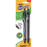 Bic RGLCGP21-BLK Gel-ocity Retractable Quick Dry Gel Pen Black - Pack of 2