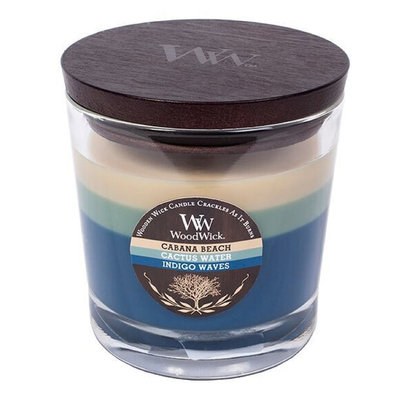 WoodWick Tri-Pour Cabana Beach, Cactus Water, & Indigo Waves 10.5-oz. Candle Jar, Multicolor