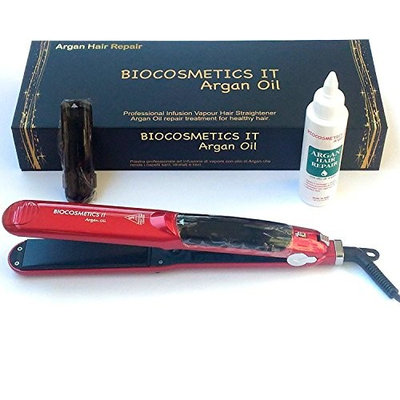 BIOCOSMETICS IT - Professional Hair Steam Flat Iron with Steam Infusion Hair + Argan Hair Repair Fluid