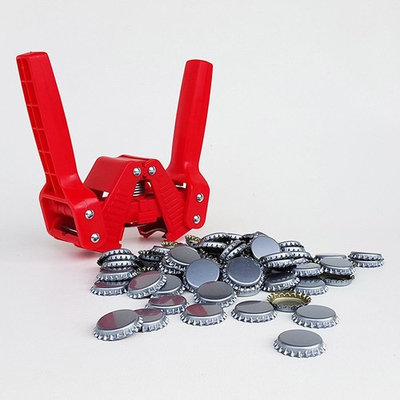 Red Baron Bottle Capper with Silver Crown Oxygen Barrier Beer Bottle Caps (14...