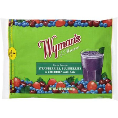 Wyman's of Maine Fresh Frozen Strawberries, Blueberries & Cherries with Kale, 3 lb