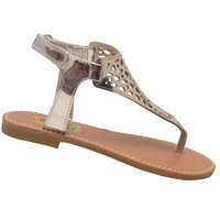 Rachel Shoes Girls Silver Cut-Out Detail Flip Flop Sandals 12 Kids