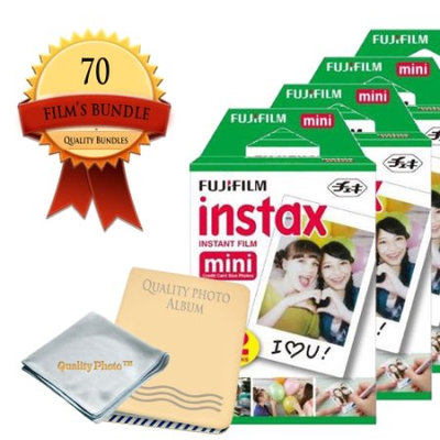 Quality Photo Fujifilm INSTAX Mini Instant Film 7 Pack (70 Films) - Photo Album - Microfiber Cloth