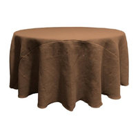 LA Linen TCBurlap120R-Brown Round Dyed Natural Burlap Tablecloth Brown - 120 in.