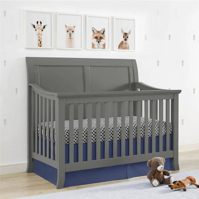 Dorel Asia Baby Relax Hollis 4-in-1 Convertible Crib, Graphite gray