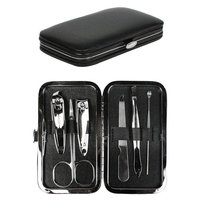 6 Piece Manicure / Pedicure Travel Grooming Kit (Nail Clipper, Scissors, Trimmer) with Bonus Reusable Toiletry Bag