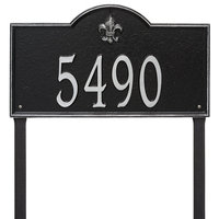 Whitehall Bayou Vista 1-line Personalized Address Plaque with Stand Black/Silver