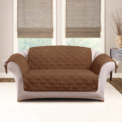 Sure Fit® Wide Wale Corduroy Furniture Cover in Graphite