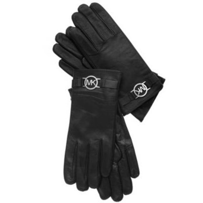 accessories MICHAEL Michael Kors Leather with Logo Gloves with Touch Tips