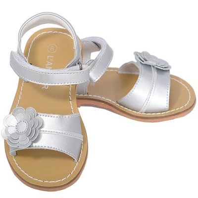 L'Amour Silver Flower Spring Summer Sandal Shoe Toddler Girl 5-10