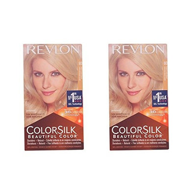 Revlon Colorsilk Beautiful Color, Medium Golden Chestnut Brown 46 1 ea (Pack of 2) + FREE Assorted Purse Kit/Cosmetic Bag Bonus Gift