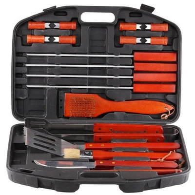 Estilo EST0194 18 Piece Stainless Steel Barbecue Grill Set with Storage Case
