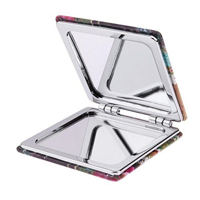 Jocestyle Makeup Mirror Mini Square Butterfly Metal Foldable Cosmetic Beauty Mirror