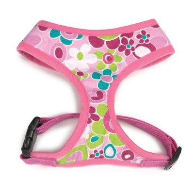 Casual Canine Cotton/Polyster Mod Print Fabric Dog Harness, Small, Pink