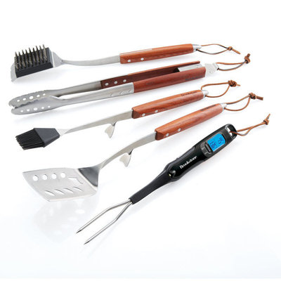 Brookstone 5-Piece Grill Set with Digital Thermometer