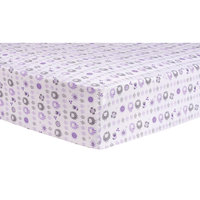 Test Trend Lab Lambs and Flowers Fitted Crib Sheet, Purple