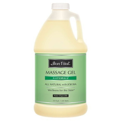Bon Vital' Naturale Massage Gel Made with Natural Ingredients for Earth-Friendly & Relaxing Massage, Hypoallergenic Massage Gel for Sensitive Skin, Moisturizer Absorbs Like Lotion, 1/2 Gallon Bottle