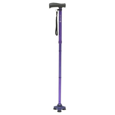 Drive Medical HurryCane Freedom Edition Folding Cane with T Handle, Purple