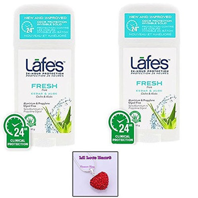 Lafe's Natural Deodorant Stick FRESH SCENT (2 Pack) & Rhinestone Heart