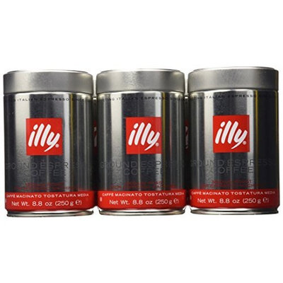 illy Caffe Normale Fine Grind (Medium Roast, Red Band) 8.8 coffee cans (Pack of 6)