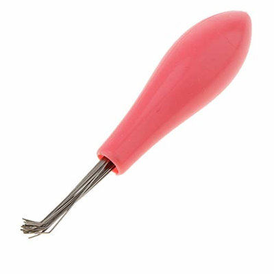 D DOLITY Red Comb Embedded Tools Hair Brush Cleaner Combs Cleaning Remover Plastic Handle