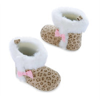 born Baby Girls Cheetah Fur Boots, 0-6M