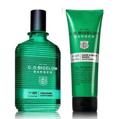 C.O. Bigelow Elixir Green Men's Cologne 2.5 Oz & Hair and Body Wash 8 Oz.