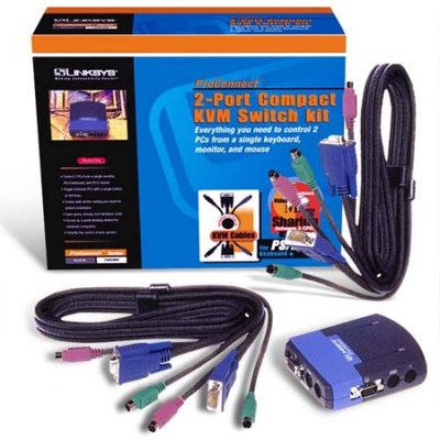 Cisco-Linksys PS2KVMSK ProConnect 2-Port Compact KVM Switch Kit