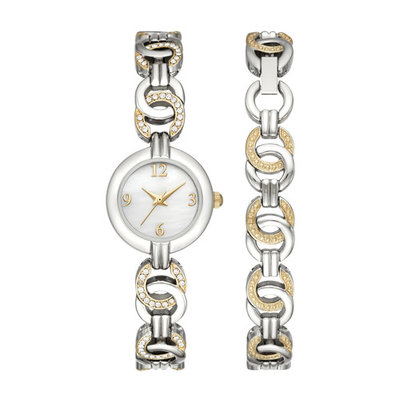Ladies Touch of Rose Bracelet Watch Set